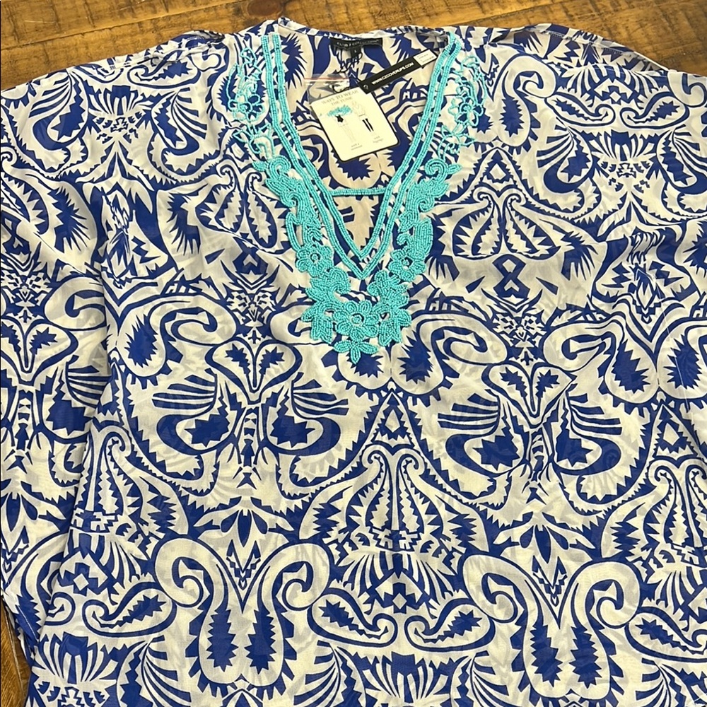 Blue and White Women's Coverup